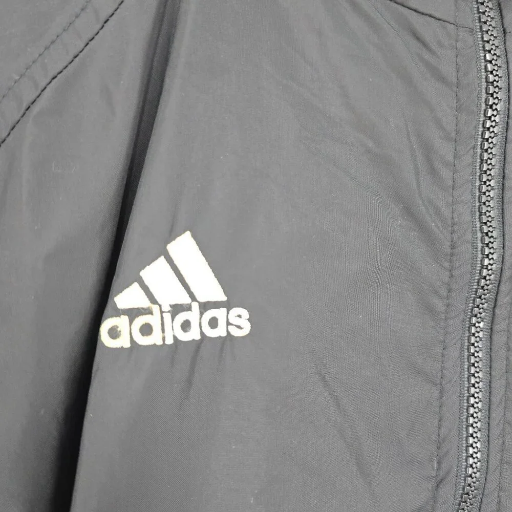Vintage 90s Y2K Adidas Jacket Black White Windbreaker Baggy Nylon Men Size 3XL